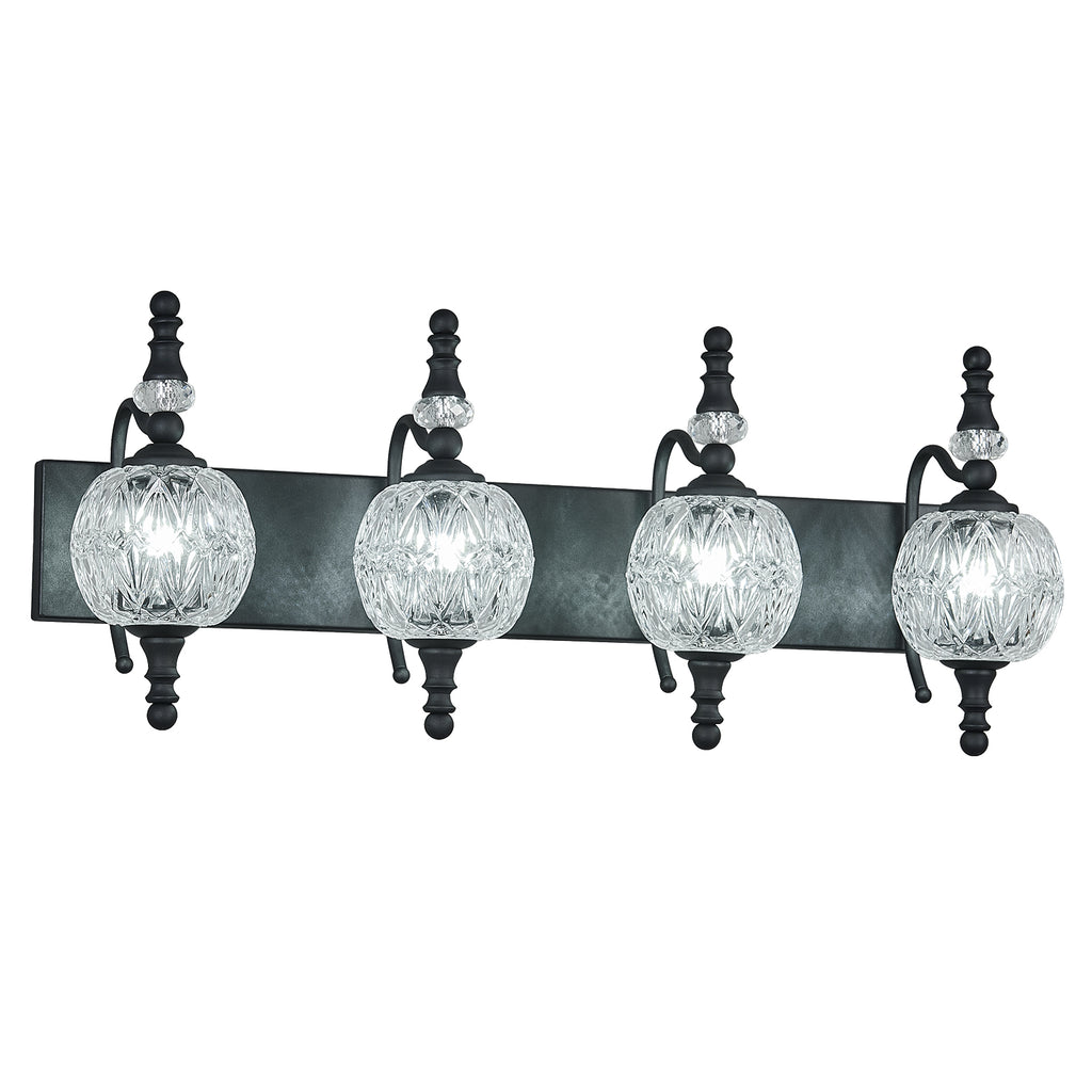 Classic Vintage Round Textured Glass Bathroom Vanity Light