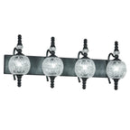 Classic Vintage Round Textured Glass Bathroom Vanity Light