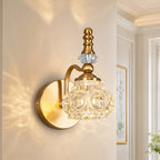 Vintage Embossed Textured Glass Curved Metal Arm Bathroom Vanity Light