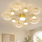 Modern Gold Branch Semi Flush Mount LED Ceiling Light