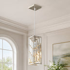 Luxury Frame Rectangular Crystal Linear Pendant Light