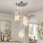 Luxury Frame Rectangular Crystal Linear Pendant Light
