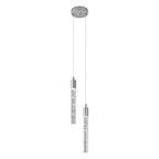 Modern Cylinder Bubble Linear Hanging Crystal LED Pendant Light