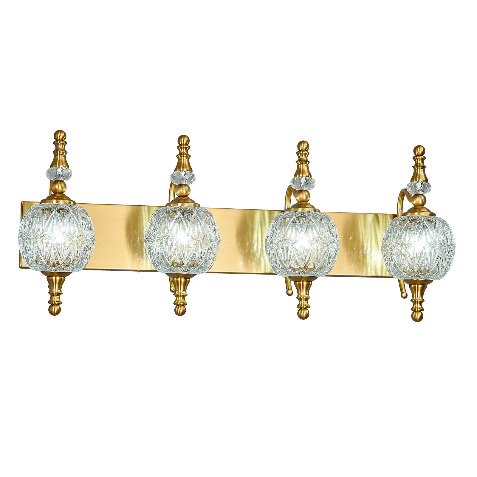 Classic Vintage Round Textured Glass Bathroom Vanity Light