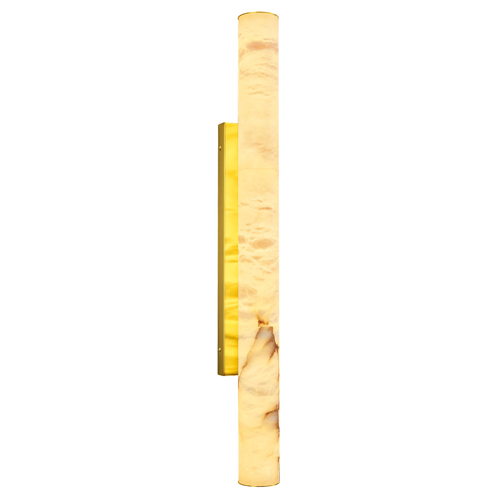Minimalist Long Cylinder Natural Alabaster Stone LED Wall Sconce