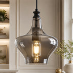 Contemporary Industrial Glass Pendant Light in Multiple Shapes