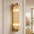Modern Vertical Fluted Crystal LED Wall Sconce