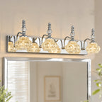 Vintage Embossed Textured Glass Curved Metal Arm Bathroom Vanity Light
