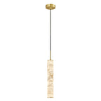 Natural Alabaster Marble Long Tube LED Pendant Light