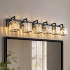 Modern Minimalist Vertical Rectangular Crystal Vanity Light