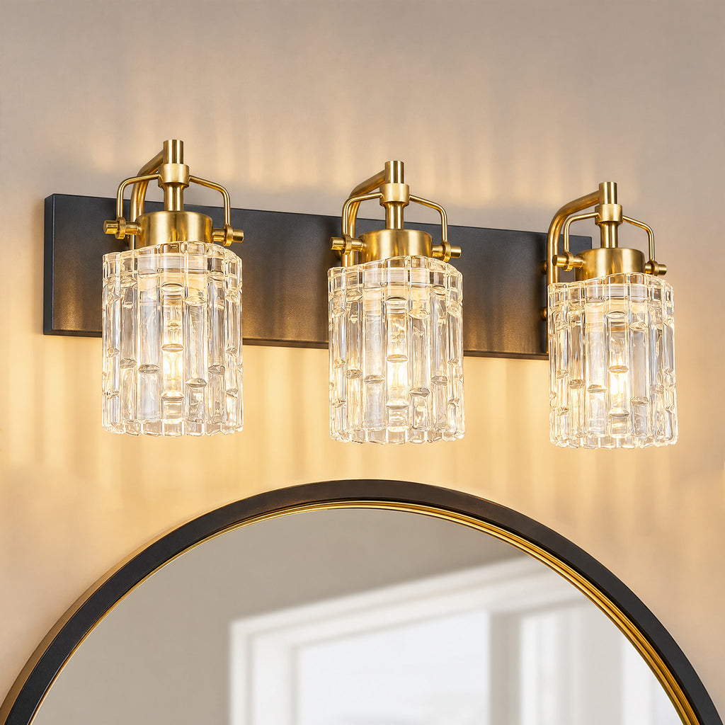 Contemporary Luxury Cylinder Fluted Glass Vanity Light