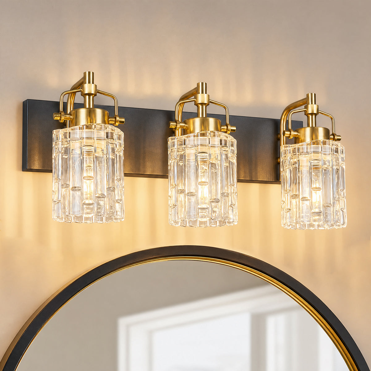 Contemporary Luxury Cylinder Fluted Glass Vanity Light