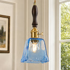Farmhouse Vintage Textured Glass Hanging Pendant Light