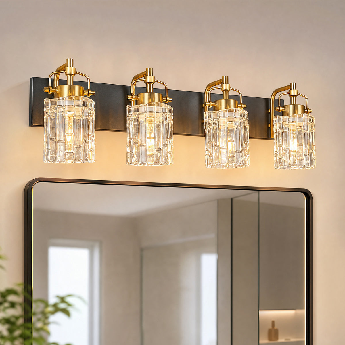 Contemporary Luxury Cylinder Fluted Glass Vanity Light