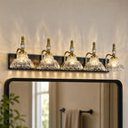 Vintage Clear Flower Glass Shade  Bathroom Vanity