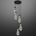 Raindrop Clear Solid Glass Adjustable Suspension Cord Pendant Light