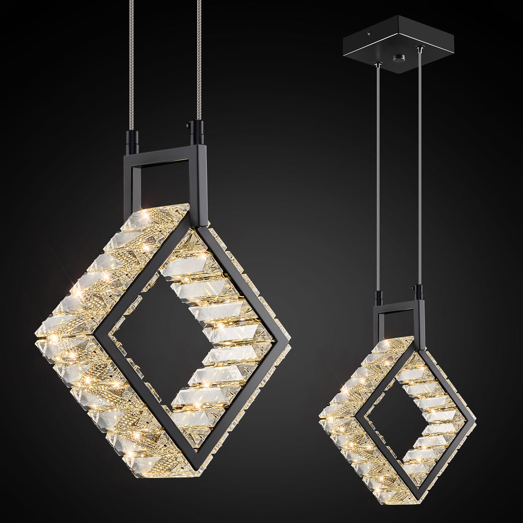 Modern Luxury LED Crystal Geometric Pendant Light