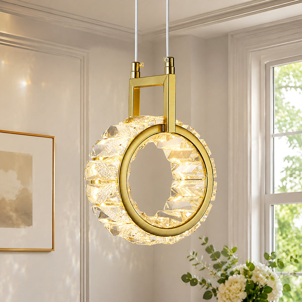 Modern Luxury LED Crystal Geometric Pendant Light