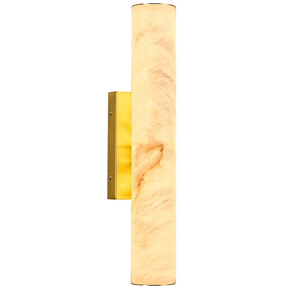 Minimalist Long Cylinder Natural Alabaster Stone LED Wall Sconce