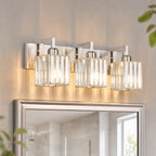 Modern Minimalist Vertical Rectangular Crystal Vanity Light