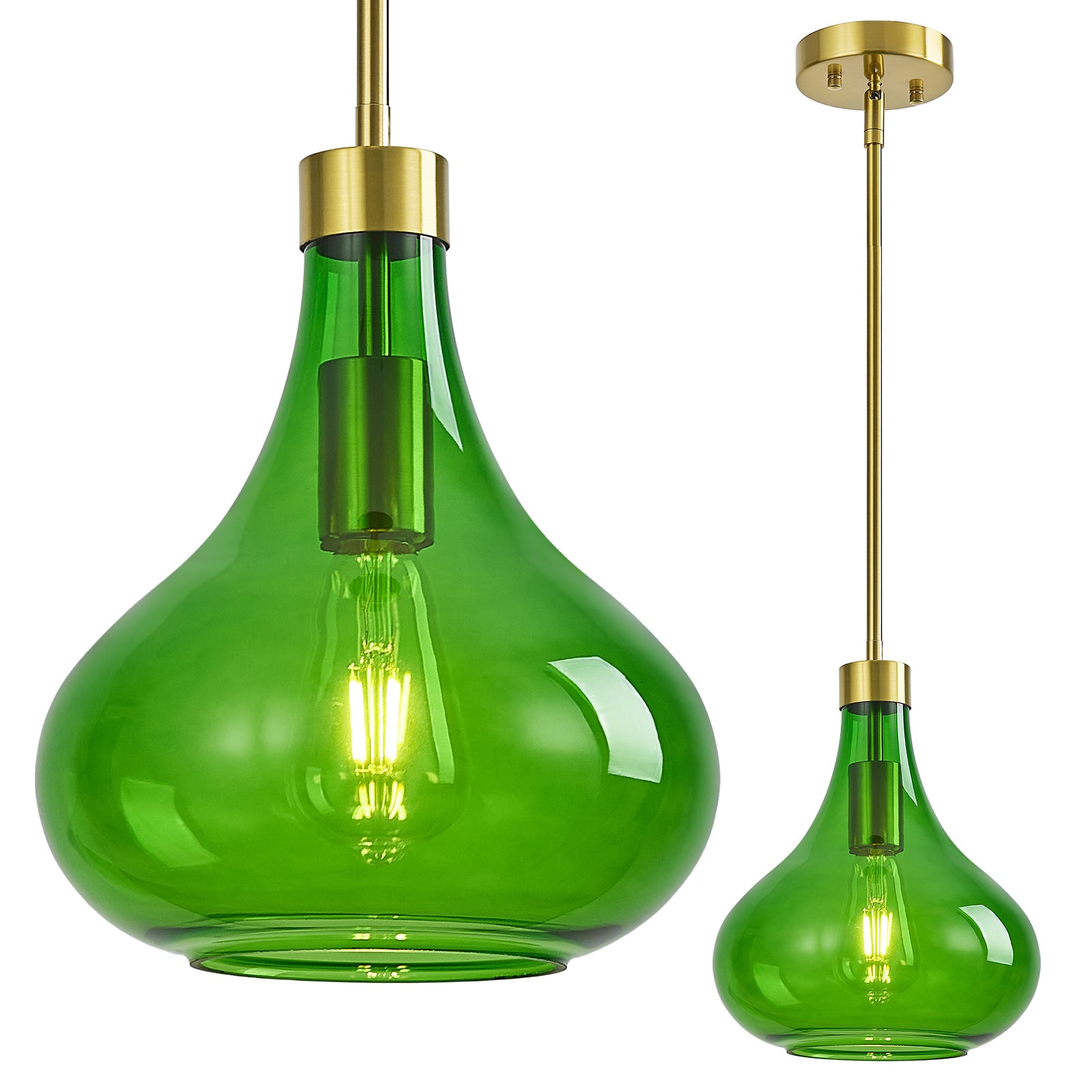 Modern Teardrop Shaped Glass Hanging Single Pendant Light