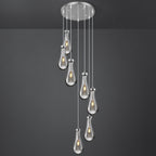 Raindrop Clear Solid Glass Adjustable Suspension Cord Pendant Light