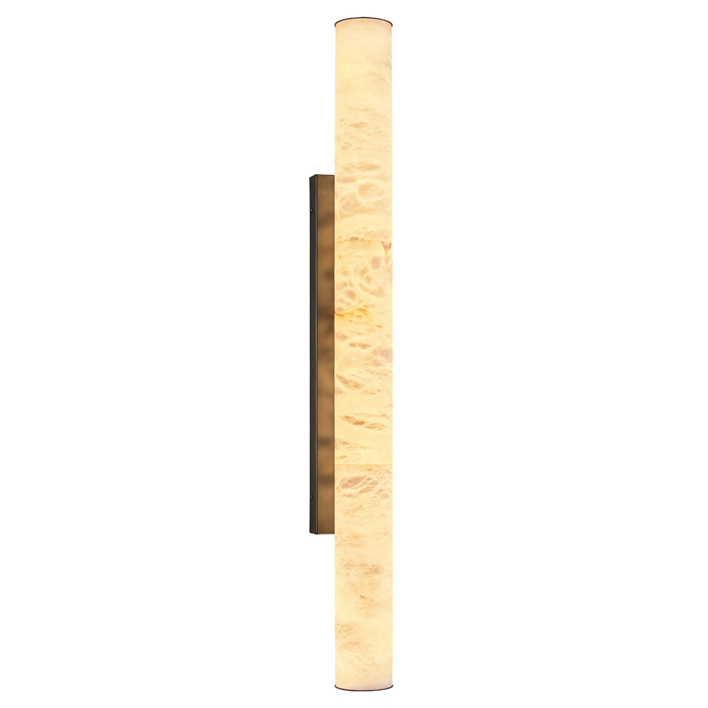 Minimalist Long Cylinder Natural Alabaster Stone LED Wall Sconce