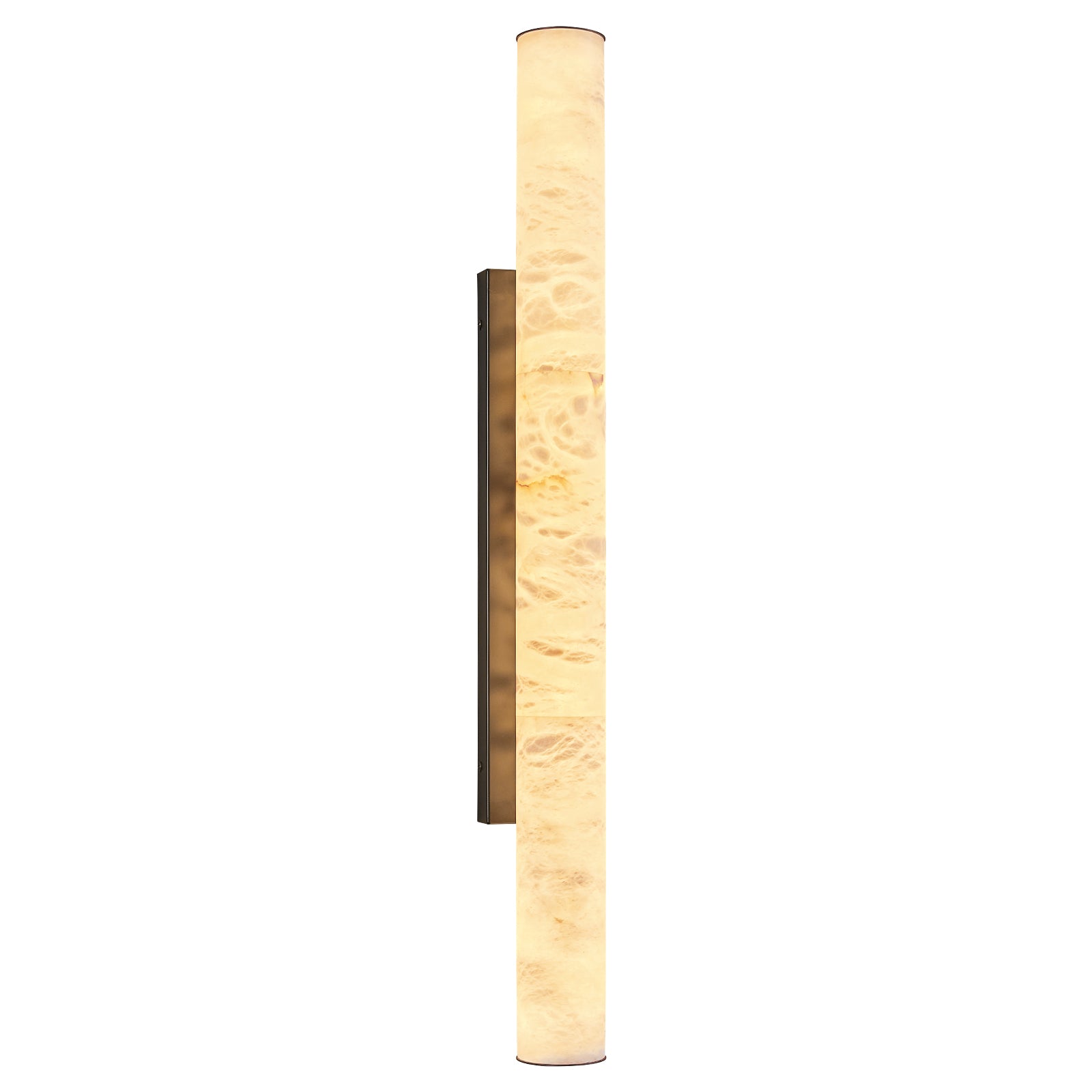 Minimalist Long Cylinder Natural Alabaster Stone LED Wall Sconce