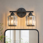 Modern Linear Fluted Crystal Bathroom Vanity Light
