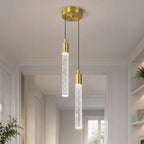 Modern Cylinder Bubble Linear Hanging Crystal LED Pendant Light