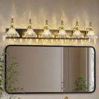 Vintage Clear Flower Glass Shade  Bathroom Vanity