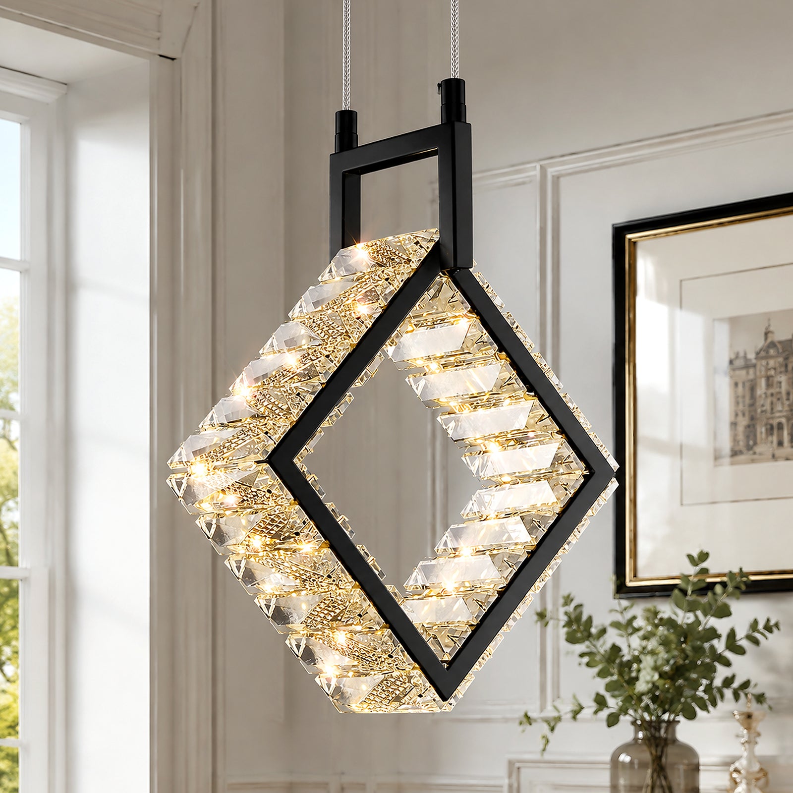 Modern Luxury LED Crystal Geometric Pendant Light
