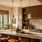 Wabi Sabi Bell-shaped Travertine Pendant Light