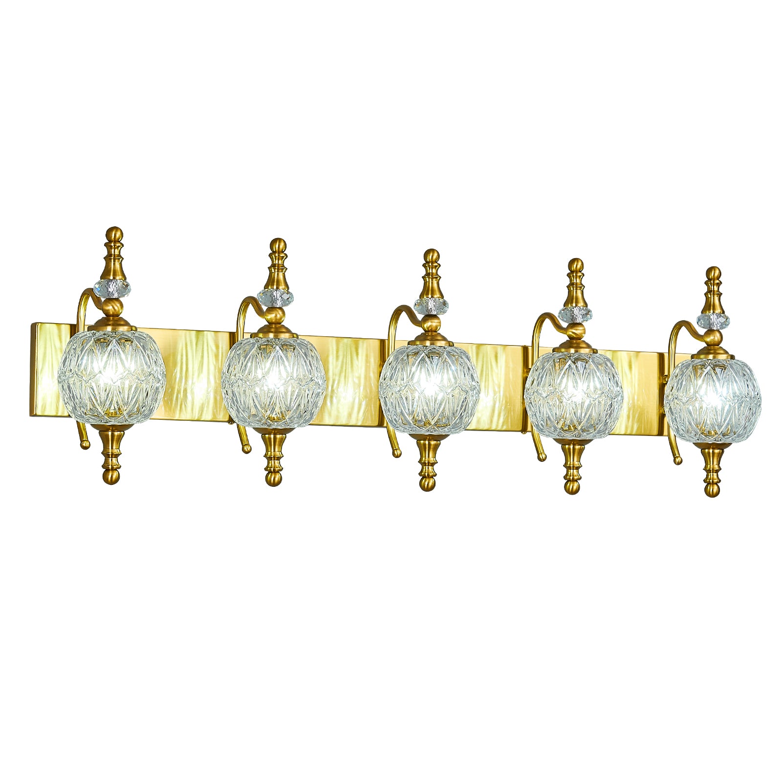 Classic Vintage Round Textured Glass Bathroom Vanity Light