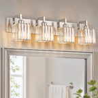Modern Minimalist Vertical Rectangular Crystal Vanity Light
