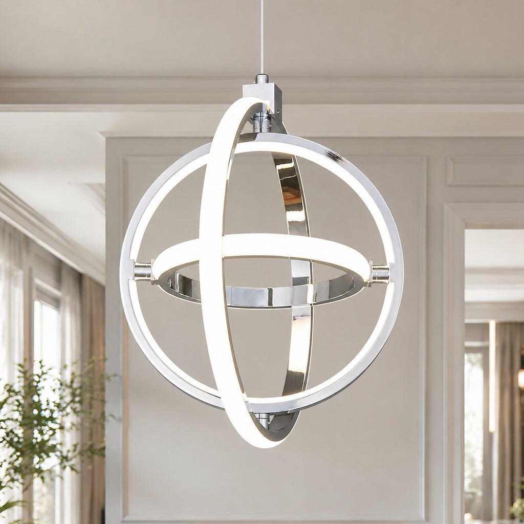 Modern LED Dimmable Height Round Ring Pendant Light