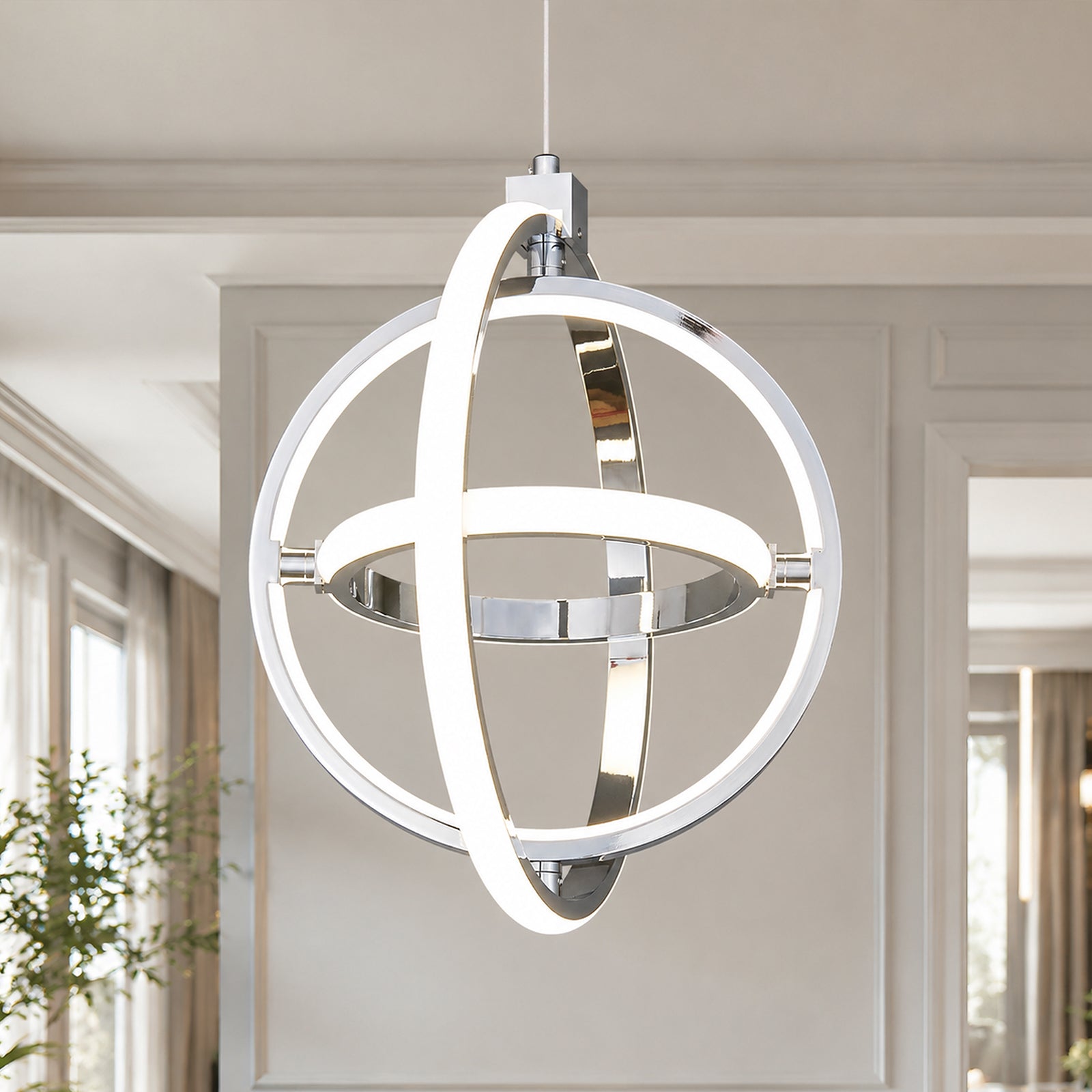 Modern LED Dimmable Height Round Ring Pendant Light