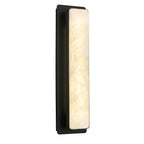 Modern Vertical Rectangular Natural Alabaster Stone LED Wall Sconce