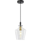 Contemporary Farmhouse Bottle Glass Hanging Pendant Light
