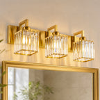 Modern Minimalist Vertical Rectangular Crystal Vanity Light