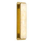 Modern Vertical Rectangular Natural Alabaster Stone LED Wall Sconce