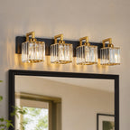 Modern Minimalist Vertical Rectangular Crystal Vanity Light