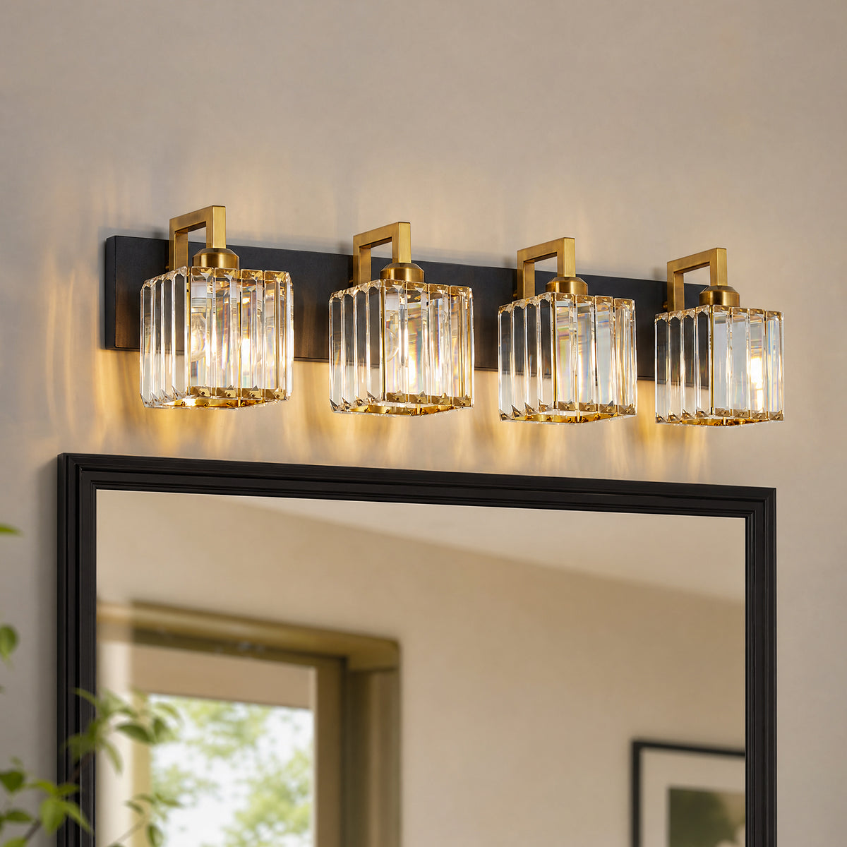 Modern Minimalist Vertical Rectangular Crystal Vanity Light