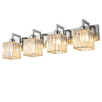 Modern Minimalist Vertical Rectangular Crystal Bathroom Vanity Light