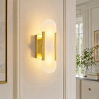 Long Oval Natural Stone Alabaster Wall Light for Modern Bedrooms