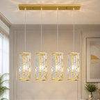 Luxury Frame Rectangular Crystal Linear Pendant Light