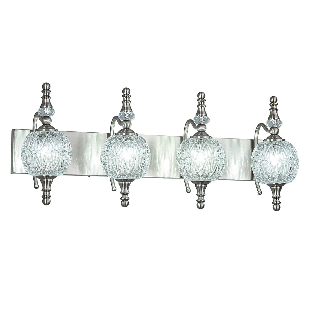 Classic Vintage Round Textured Glass Bathroom Vanity Light