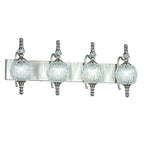 Classic Vintage Round Textured Glass Bathroom Vanity Light