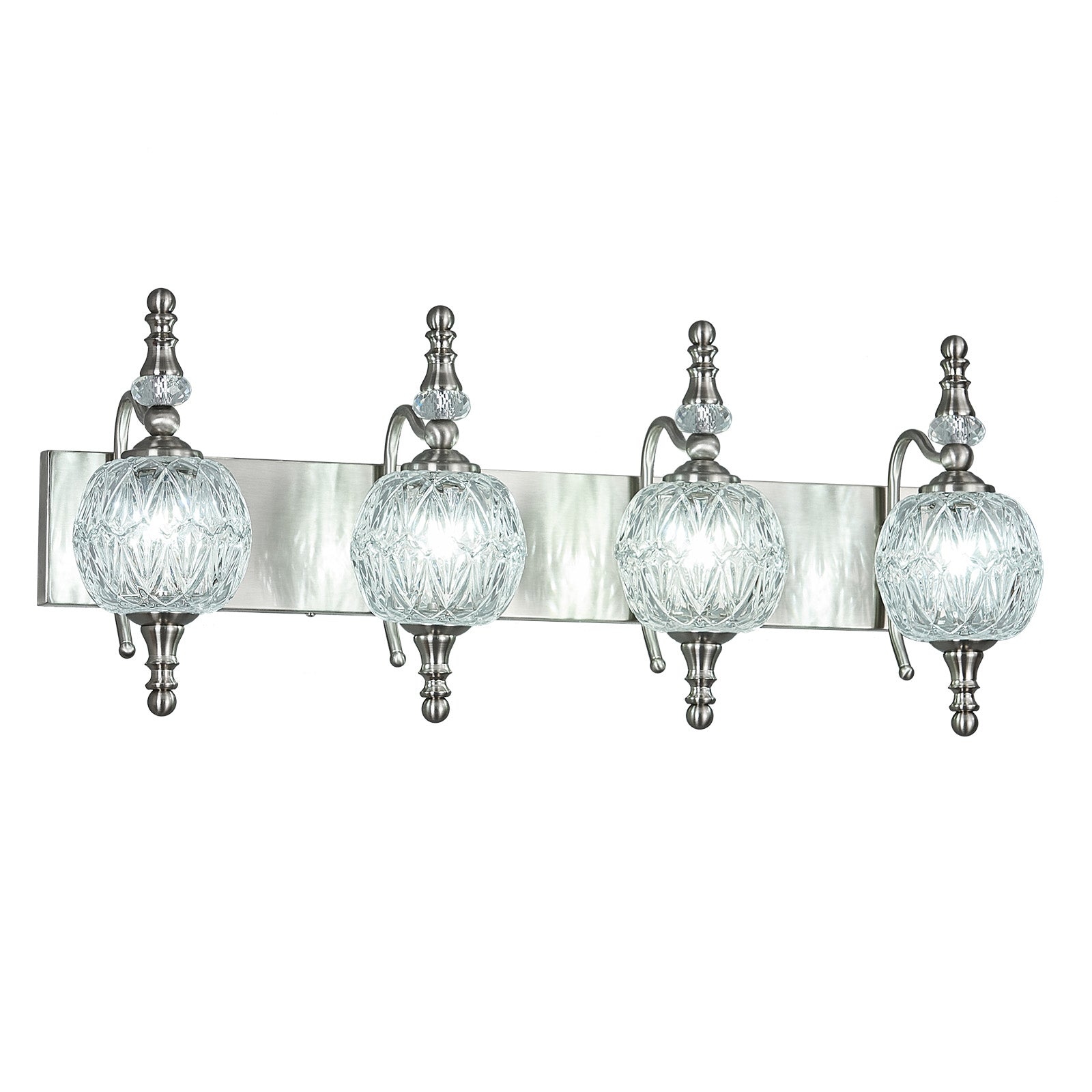 Classic Vintage Round Textured Glass Bathroom Vanity Light