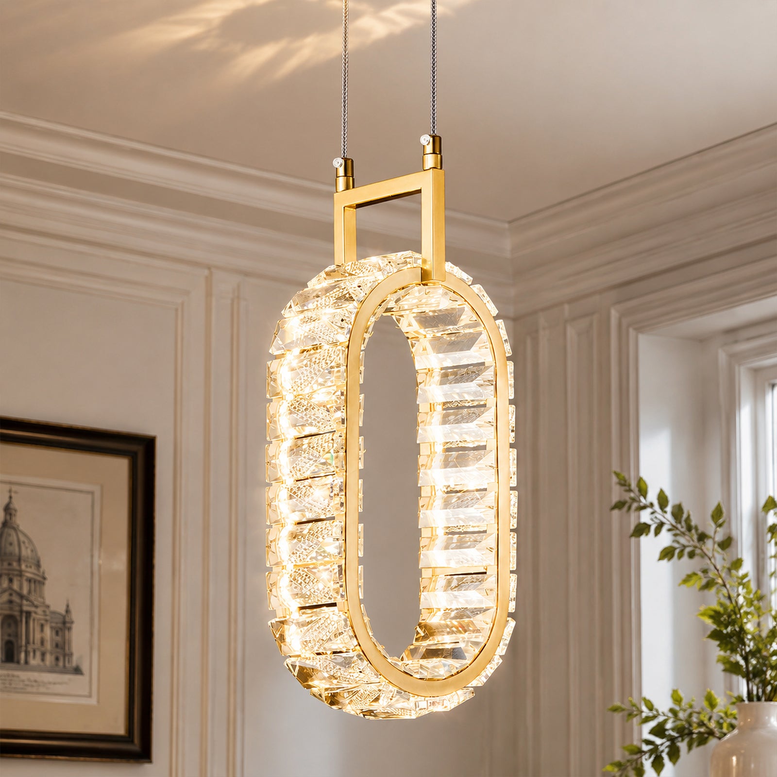 Modern Luxury LED Crystal Geometric Pendant Light